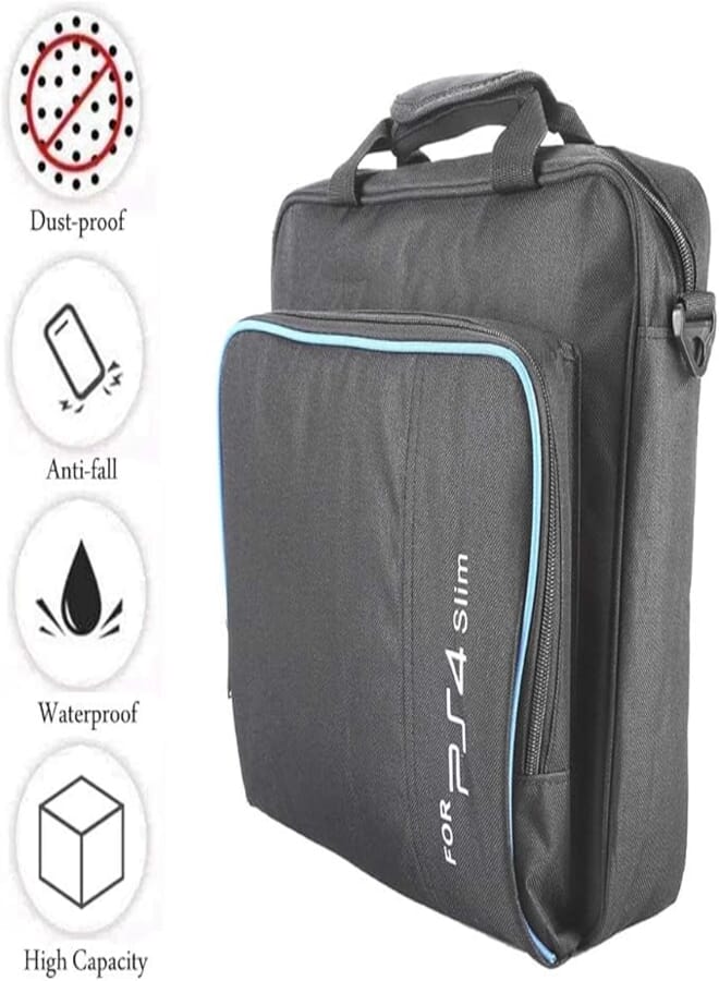 fosa Console Carrying Case Bag for PS4 Slim, Shockproof Game System Protective Travel Case Handbag for PS4 Slim System and Accessories